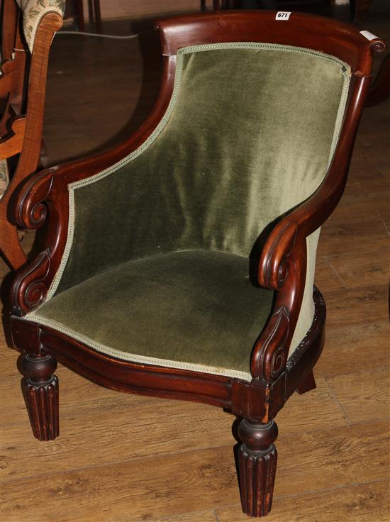 A William IV mahogany armchair